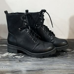 Mia Indigo Black Combat Boots Size 7 